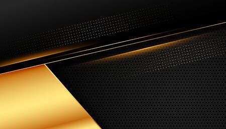 stylish golden design on dark black backgroundのイラスト素材