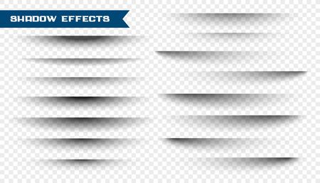 set of paper shadow effect on transparent backgroundのイラスト素材