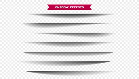 seven realistic wide paper sheet shadows setのイラスト素材