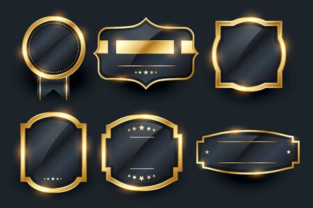 luxury golden badge and labels set designのイラスト素材