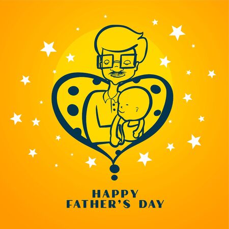 happy fathers day attractive yellow background designのイラスト素材
