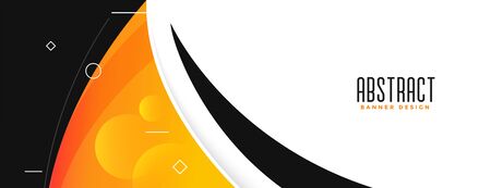 modern orange yellow color abstract curvy shape bannerのイラスト素材