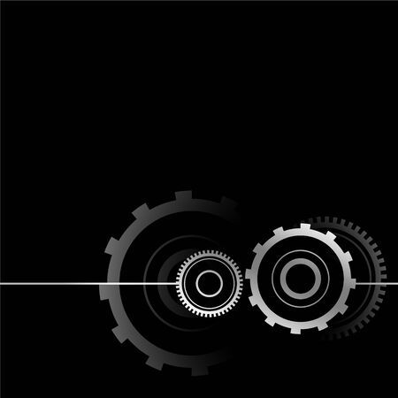 metallic gear symbol design on black backgroundのイラスト素材