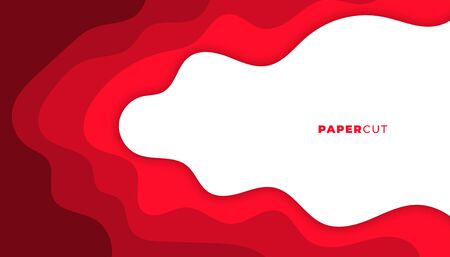 abstract papercut style red color background designのイラスト素材