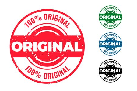 original circular rubber stamps set of fourのイラスト素材
