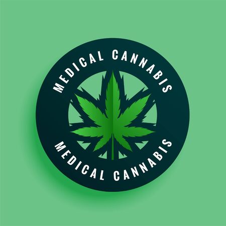 medical cannabis label or sticker design backgroundのイラスト素材