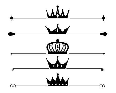 set of crown separator or border designのイラスト素材