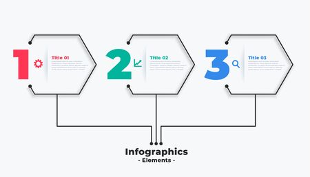 three steps modern business infographic template designのイラスト素材
