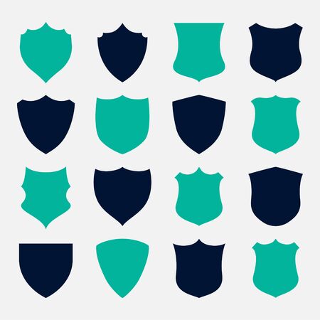 set of shield symbols and icons designのイラスト素材