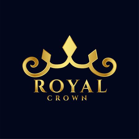 royal crown logo concept premium icon designのイラスト素材