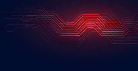 circuit lines technology diagram background in red shadeのイラスト素材