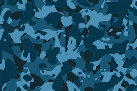 soldier military camouflage pattern in blue shadesのイラスト素材