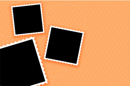 photo frames set on pastel color background