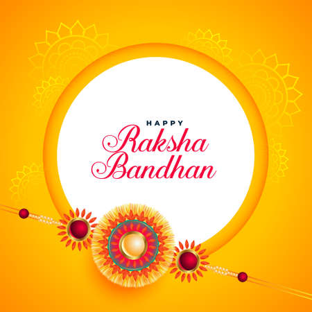 awesome raksha bandhan festival card with rakhi designのイラスト素材