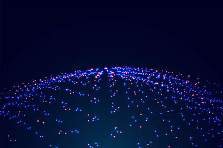 abstract glowing particles background in blue and red color
