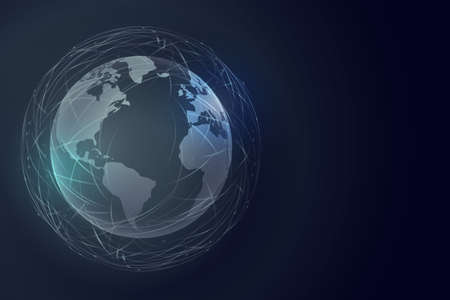 digital earth technology background with global connectionのイラスト素材