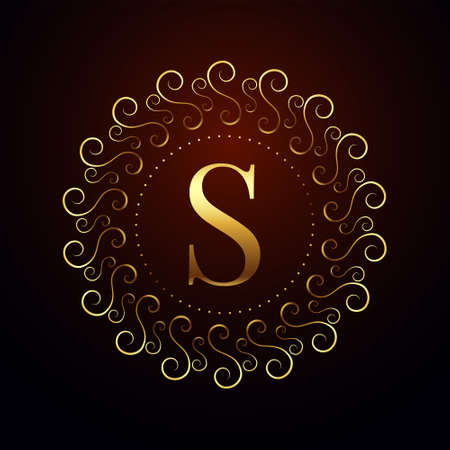 letter S luxury royal golden logo concept designのイラスト素材