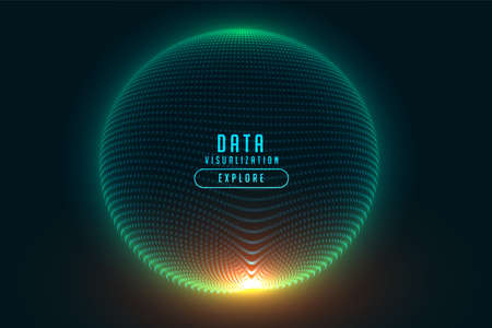 3d particle sphere glowing technology digital background designのイラスト素材