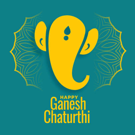 ganesh chaturthi festival card wishes background designのイラスト素材