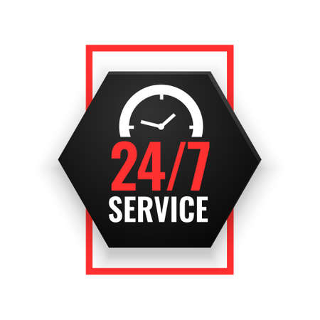24 hour service background with clock design