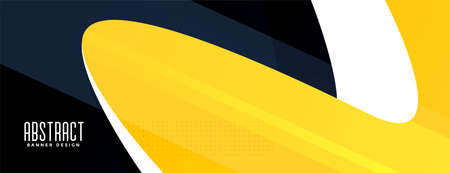 abstract yellow wavy wide modern banner designのイラスト素材