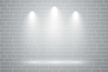 gray wall with three focus light falling on itのイラスト素材