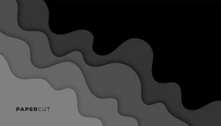 black and dark gray papercut style backgroundのイラスト素材
