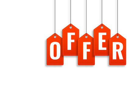 promotional offer banner in price tag style design