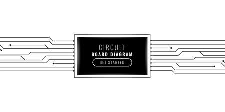 digital technology circuit lines background designのイラスト素材