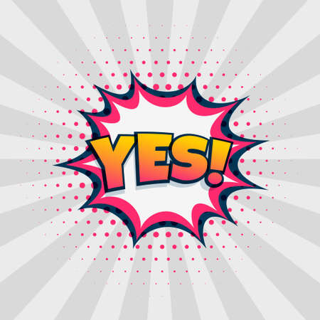 yes chat expression in comic style designのイラスト素材
