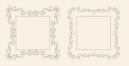 floral style decorative vintage frame background setのイラスト素材