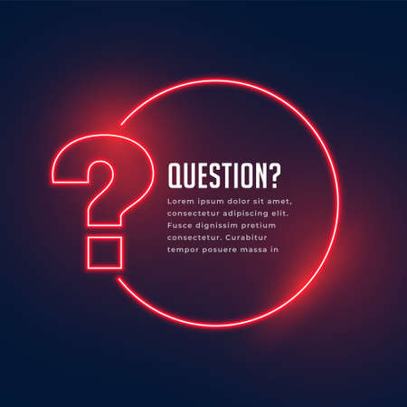 neon style question mark template for help and supportのイラスト素材