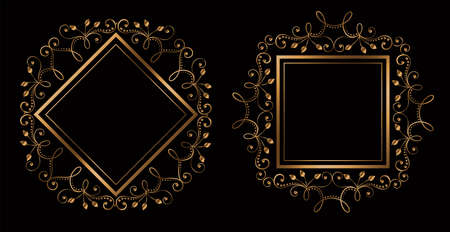 lovely wedding ornamental royal frames with text spaceのイラスト素材