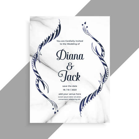 stylish decorative wedding invitation card template designのイラスト素材
