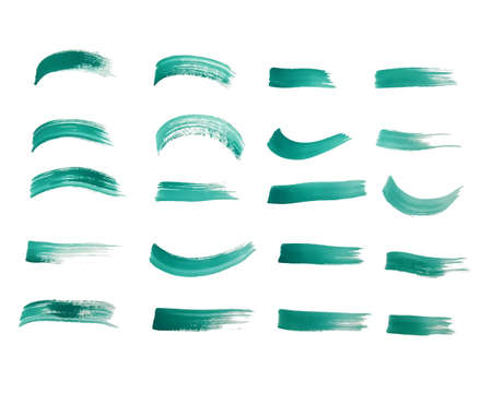 paint brush stroke set in turquoise colorのイラスト素材