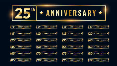 bif set of anniversary labels and emblemsのイラスト素材