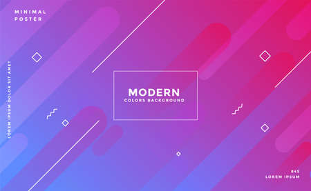 memphis style modern vibrant banner designのイラスト素材