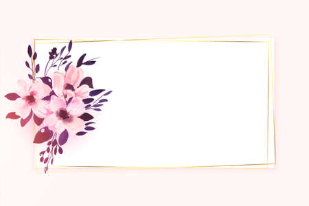floral flower frame with text space designのイラスト素材