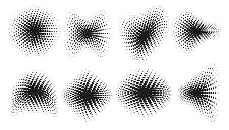 abstract grunge halftone distorted shapes background designのイラスト素材