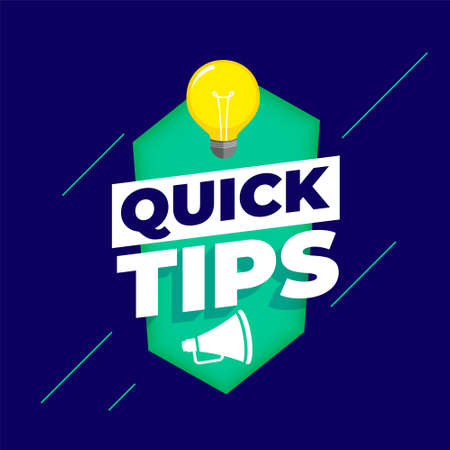 quick tips background with bulb and megaphoneのイラスト素材