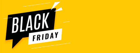 Black friday sale yellow banner with text spaceのイラスト素材