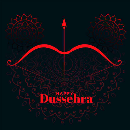 happy dussehra decorative festival wishes card designのイラスト素材