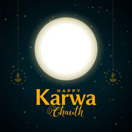 Happy karwa chauth decorative card of traditional indian festivalのイラスト素材