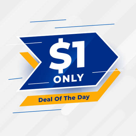 dollar one only deal of the day bannerのイラスト素材