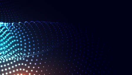 abstract glowing particles technology background designのイラスト素材