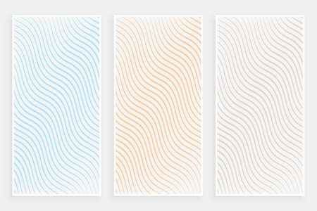 subtle minimalist curvy flowing lines pattern banners set