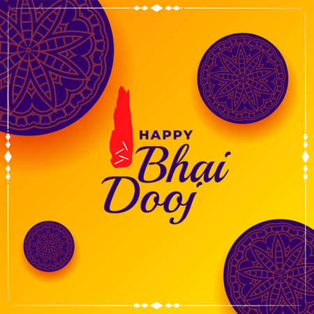 Bhai dooj indian style decorative background design vectorのイラスト素材