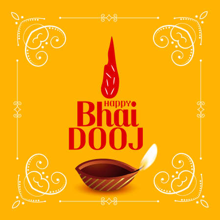 Happy bhai dooj traditional festival card design vectorのイラスト素材