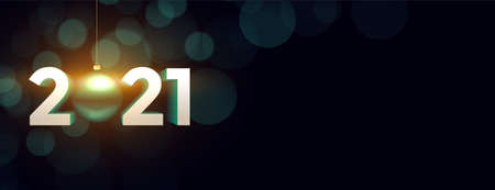 Creative new year 2021 decor on bokeh background