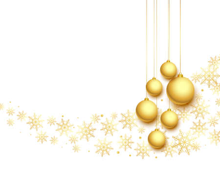 lovely christmas festival greeting in white and golden colorsのイラスト素材